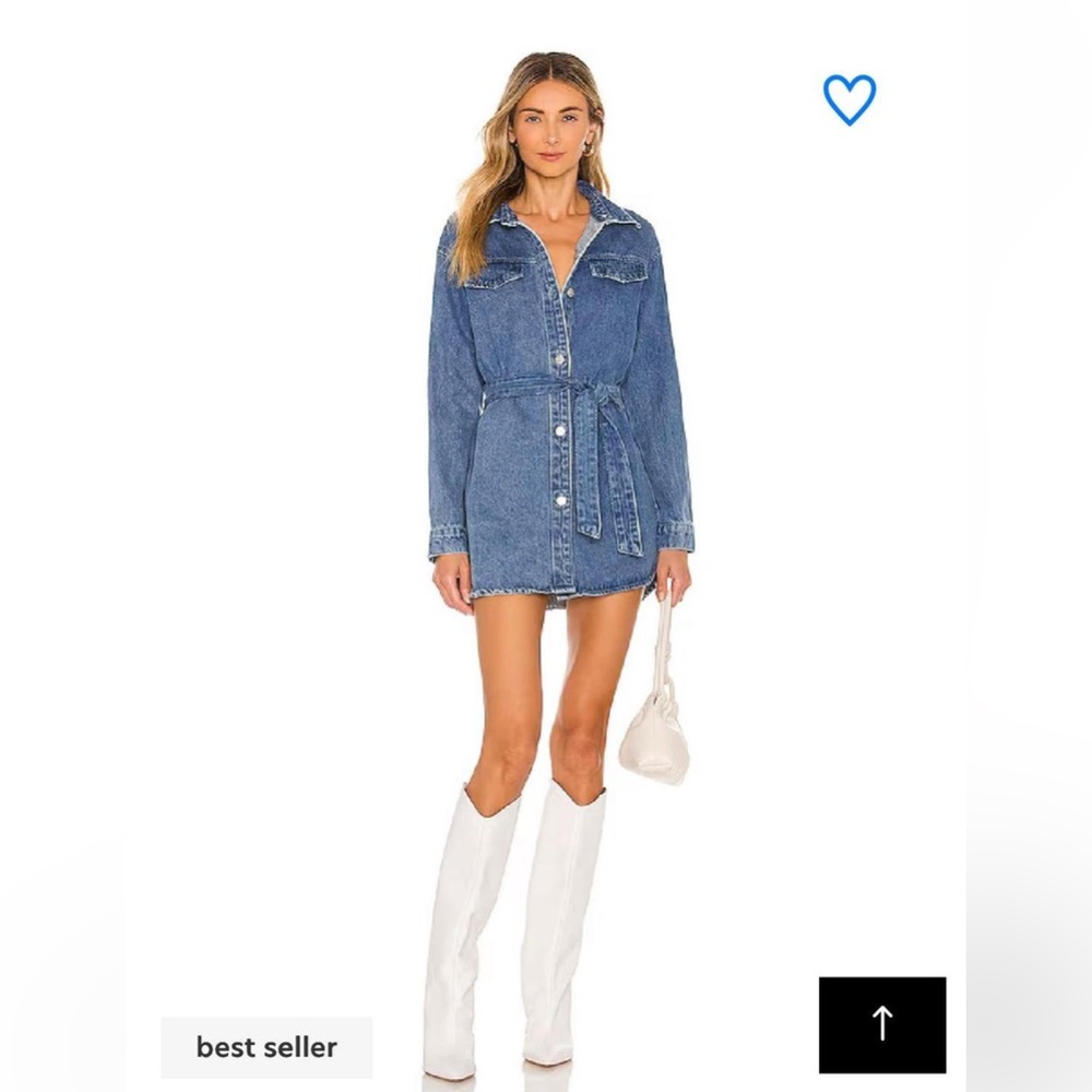 SUPERDOWN Denim Blue Shirt Dress